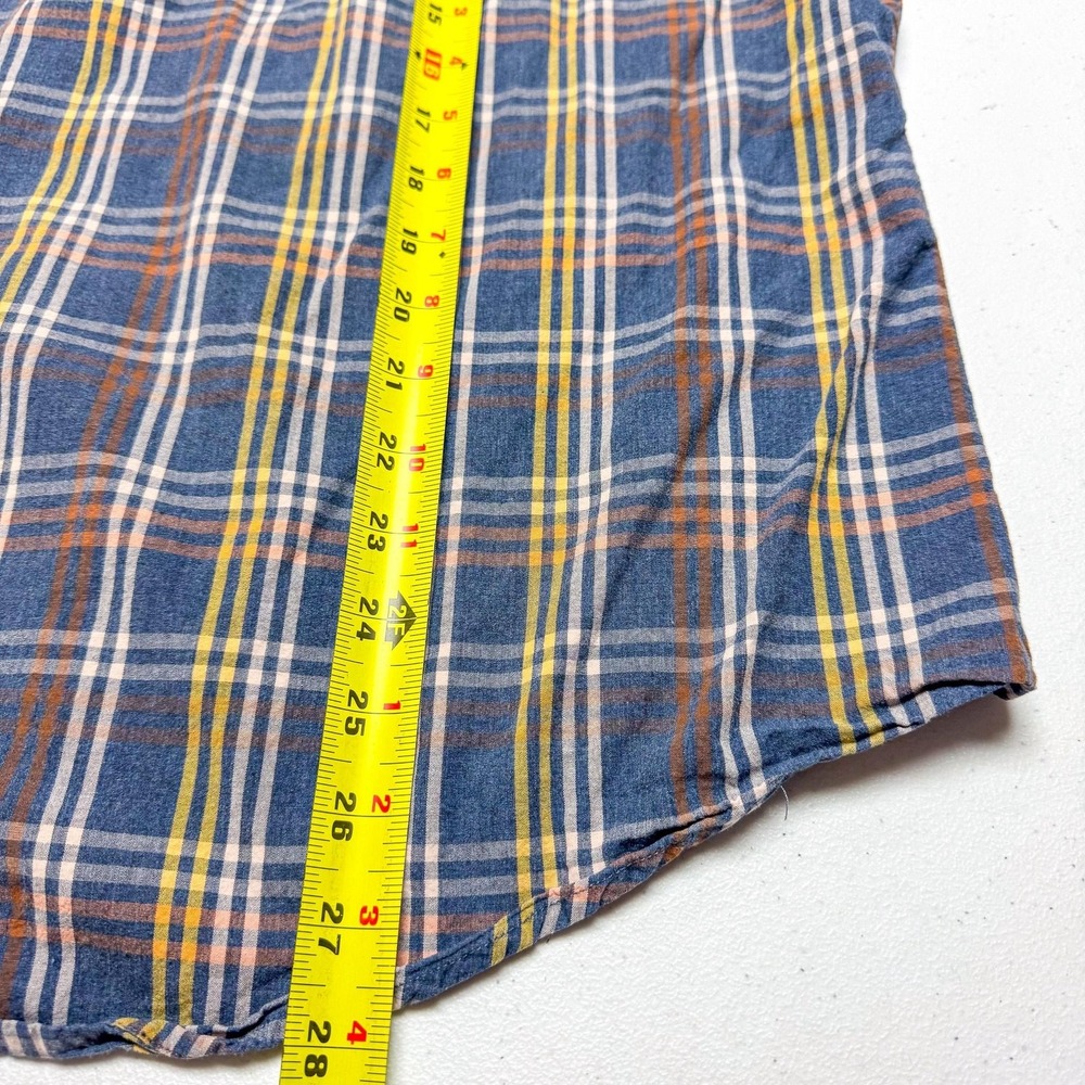 Brooks Brothers 346 Shirt Mens Large Blue Orange Plaid Slim Fit Button Down‎ - Picture 10 of 11